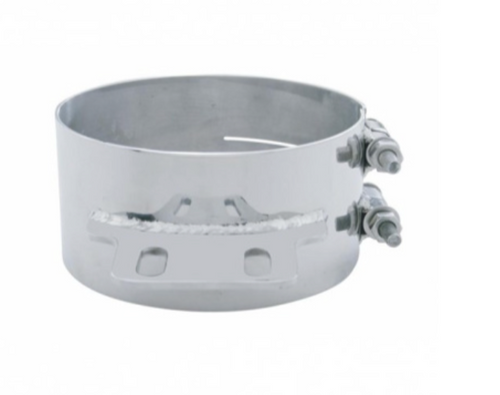 7" Stainless Butt Joint Exhaust clamp - Straight Bracket