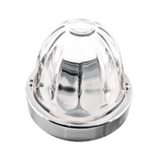 Dual Function Clear Glass Watermelon Flush Mount Kit With LED Bulb - White