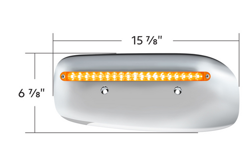 19 LED Rear Headlight Housing Cover For 2008-2023 Peterbilt 389 (Driver)-Amber LED/Lens