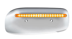 19 LED Rear Headlight Housing Cover For 2008-2023 Peterbilt 389 (Passenger)-Amber LED/Lens