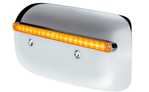 19 LED Rear Headlight Housing Cover For 2008-2023 Peterbilt 389 (Passenger)-Amber LED/Lens