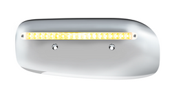 19 LED Rear Headlight Housing Cover For 2008-2023 Peterbilt 389 (Driver)-Amber LED/Clear Lens