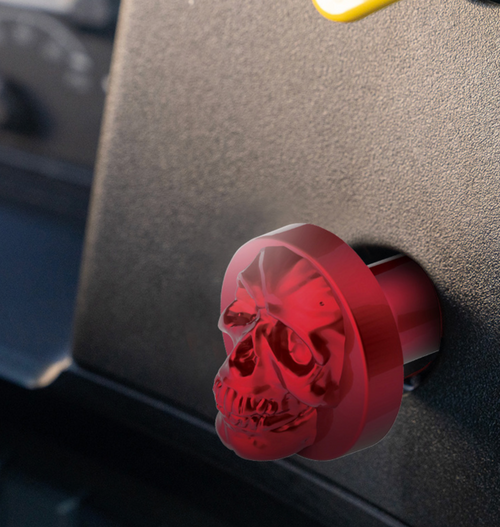 Skull Air Valve Knob - Candy Red