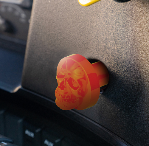Skull Air Valve Knob - Cadmium Orange
