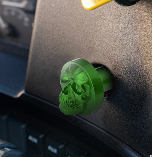 Skull Air Valve Knob - Emerald Green