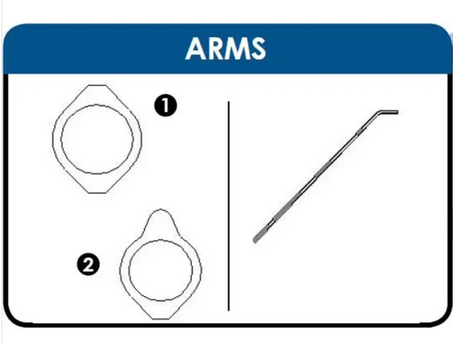 12' Bent Extrusion Arm - No Connect (Qty: 2)