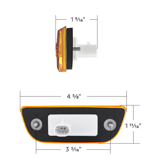 3 LED Cab Light For 2013-2021 Peterbilt 579 & Kenworth T680-Amber LED/Lens