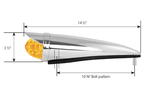Amber/Smoke Classic Watermelon LED Cab Light with Stainless Steel Bezel