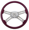 18" Painted Wood Rim, Chrome 4-Spoke w/ Slot Cut Outs, Chrome Bezel, Chrome Horn Button