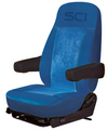 Universal Seat Cover - Blue on Blue - 2 pieces, Blue Synthetic Leather Sides, Blue Microfiber Center, Blue Trim