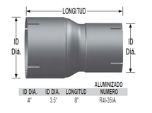 Premium 4" ID to 3.5" ID Exhaust Reducer Aluminized Pipe