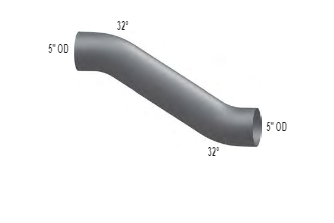 Exhaust Double 30 Degree Bend 5" Elbow Fits Kenworth Aluminized
