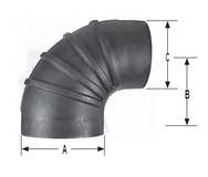 7” x 5.5” Air Intake Rubber 90° Reducer Elbow