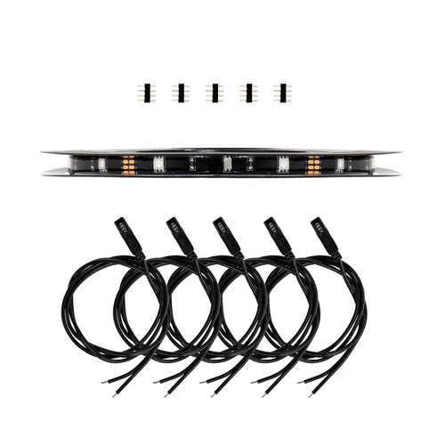 Split Led Light Strip - Amber Led'S - 5 Meter Roll  Black Background