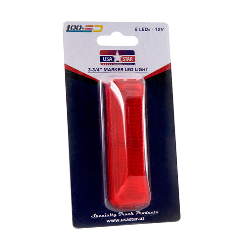 3-3/4”Rectangular Marker Light 6 Led Red/Red