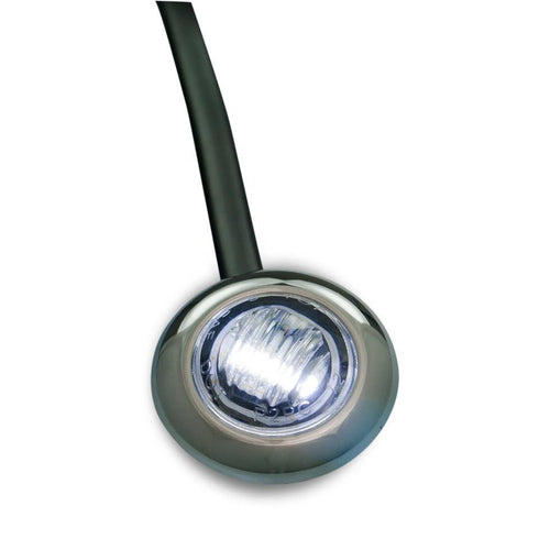 3/4” Round LED Light w/ Grommet and Chrome Bezel Cover