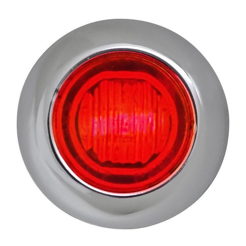 3/4” Round LED Light w/ Grommet and Chrome Bezel Cover