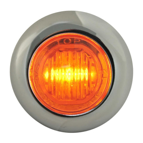 3/4” Round LED Light w/ Grommet and Chrome Bezel Cover