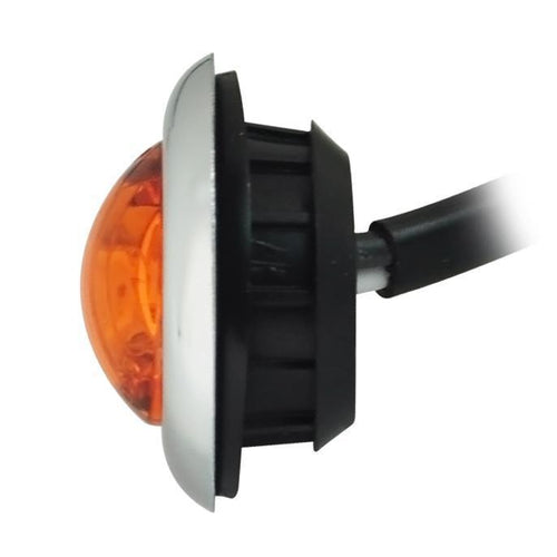 3/4” Round LED Light w/ Grommet and Chrome Bezel Cover