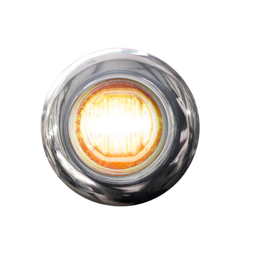 3/4” Round LED Light w/ Grommet and Chrome Bezel Cover