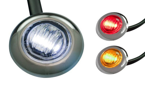 3/4” Round LED Light w/ Grommet and Chrome Bezel Cover