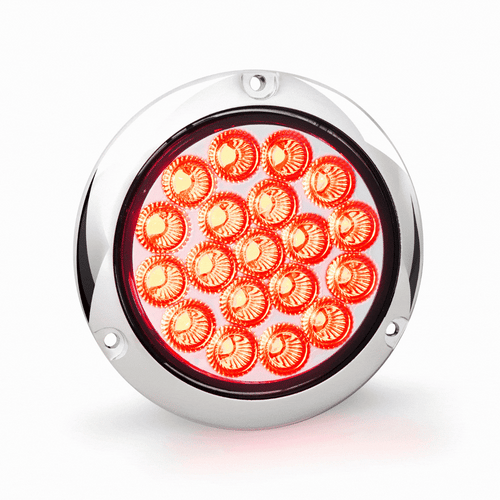 4" Led Light With Flange Mount (Red/Blue Clear Lens)