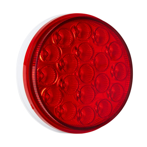 4” Round Light Led (Red/Red Lens) 12V