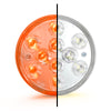 4" Round Dual Color Amber/White With Clear Lens Led Light 12V