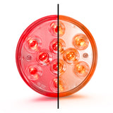 4" Round Dual Color Red/Amber Strobe With Clear Lens Led Light 12V
