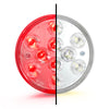 4" Round Light Red/White And Clear Lens