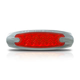 Marker Light 12V with Chrome Bezel and two wire with Bullet Connectors (Red LED's / Red Lens)