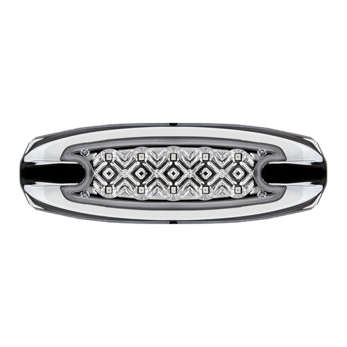 Marker Light 12V with Chrome Bezel and two wire with Bullet Connectors (Red LED's / Clear Lens)