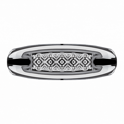 Marker Light 12V with Chrome Bezel and two wire with Bullet Connectors (Red LED's / Clear Lens)