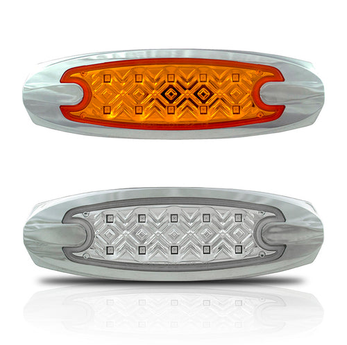 Marker Light 12V with Chrome Bezel and two wire with Bullet Connectors