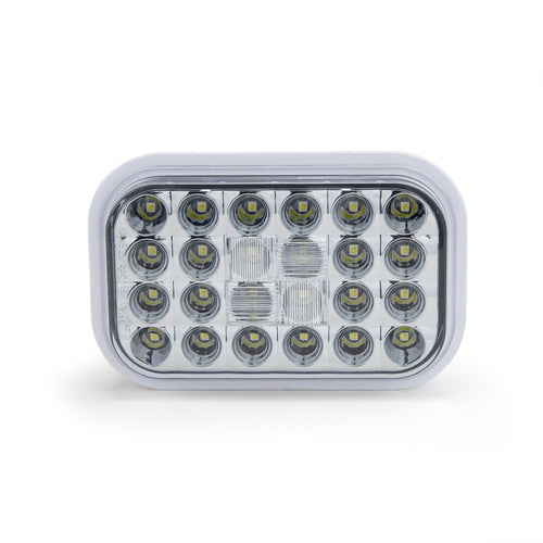Rectangular Dual Color Red/White With Clear Lens Led Light