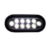 6”Oval Light With Black Rubber Grommet And Pigtail 10 Pcs LED White 12V