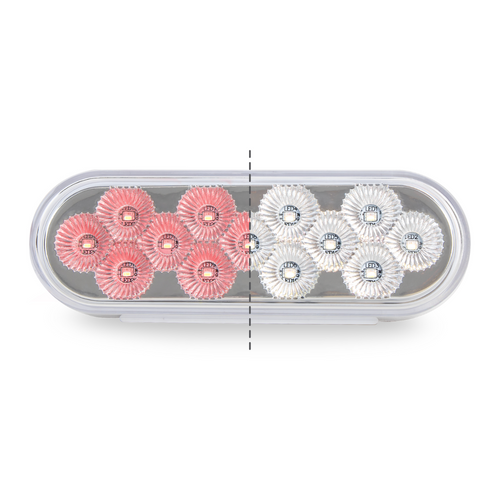 6” Oval Light Dual Led (Red/White Clear Lens) 12V