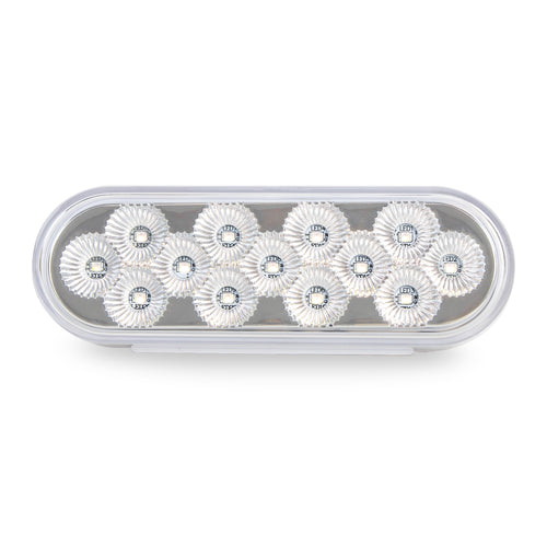 6” Oval Light Dual Led (Red/White Clear Lens) 12V