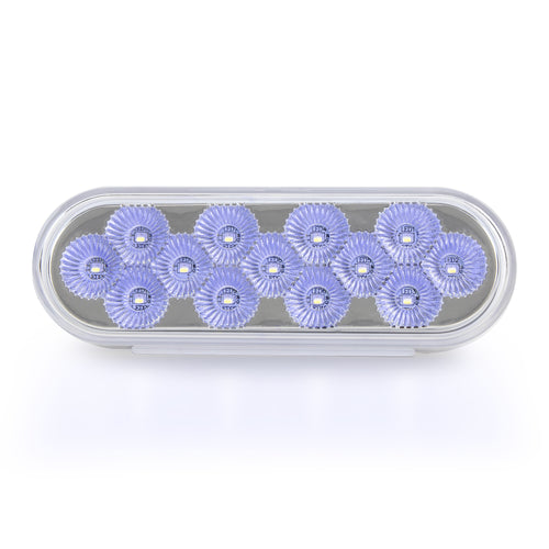 6” Oval Light Dual Led (Red/Blue Clear Lens) 12V