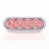 6” Oval Light Dual Led (Red/Blue Clear Lens) 12V