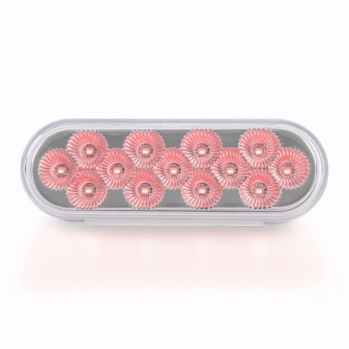 6” Oval Light Dual Led (Red/Blue Clear Lens) 12V