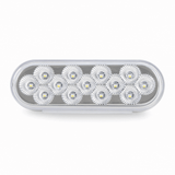 6” Oval Light Dual Led (Red/White Clear Lens) 12V