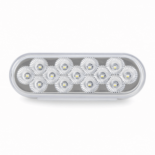 6” Oval Light Dual Led (Red/White Clear Lens) 12V
