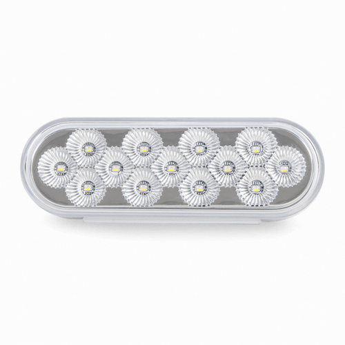 6” Oval Light Led (Red/Clear Lens) 12V
