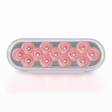 6” Oval Light Dual Led (Red/Amber Clear Lens) 12V