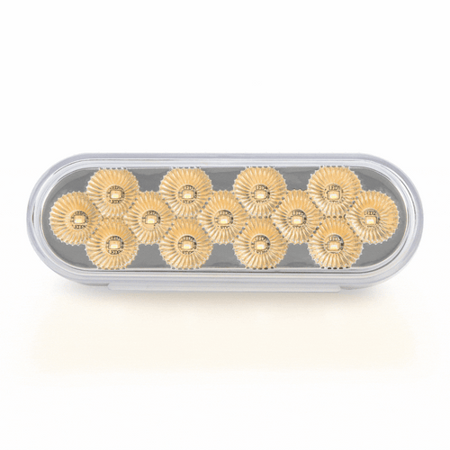 6” Oval Light Led (Amber/ Clear Lens) 12V