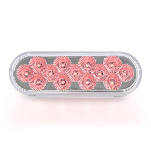 6” Oval Light Led (Red/Clear Lens) 12V