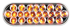 6”Oval Led Light White/Amber Clear Lens 12/24V