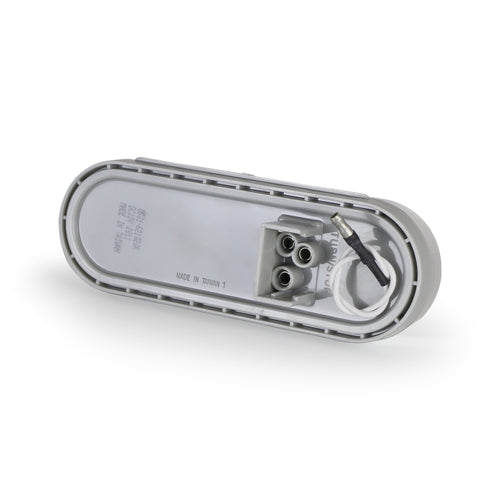 6" Oval Dual Color Red/White With Strobe Green 12/24V Led Light