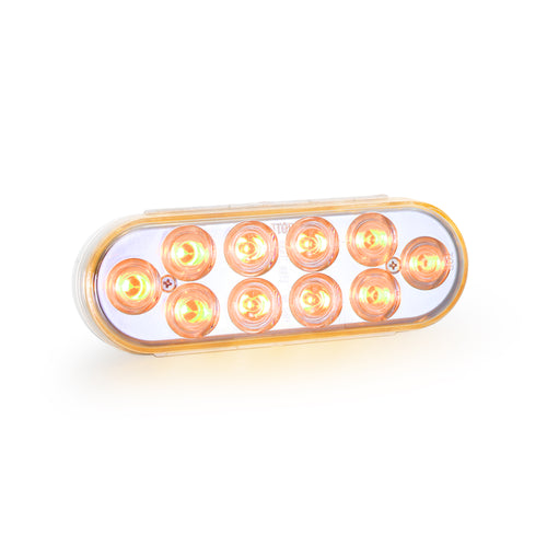 6" Oval Dual Color Amber/White With Clear Lens Park/Turn/Clearance Led Light